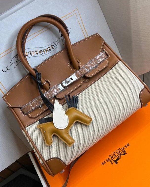 کیف دستی زنانه هرمس مدل بیرکین 25 | Birkin چرم و جیر — تصویر ۵