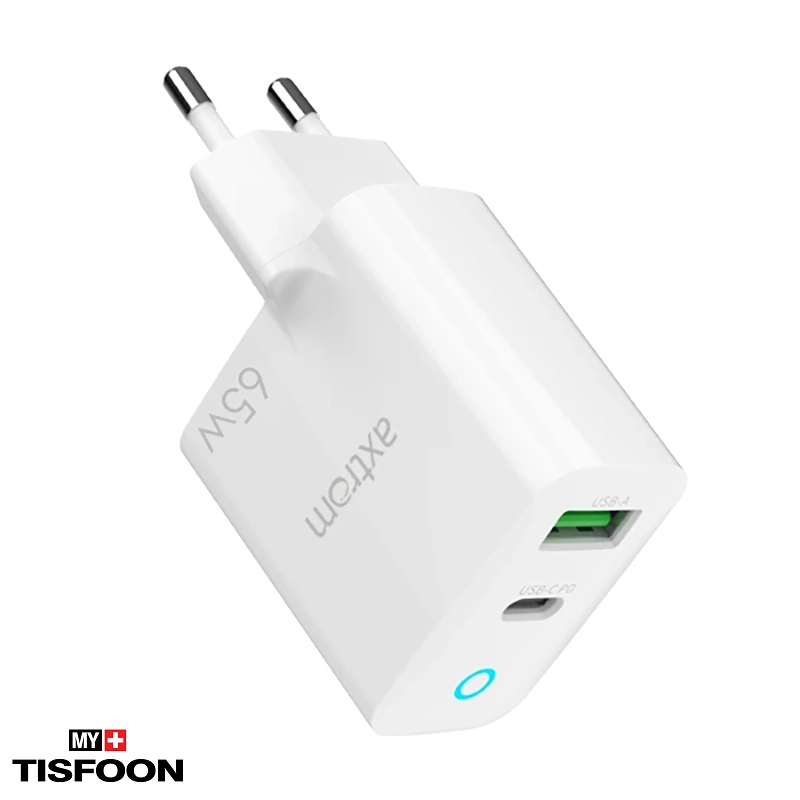 شارژر دیواری ۶۵ وات اکستروم مدل AWC65WPQ-W — تصویر ۲