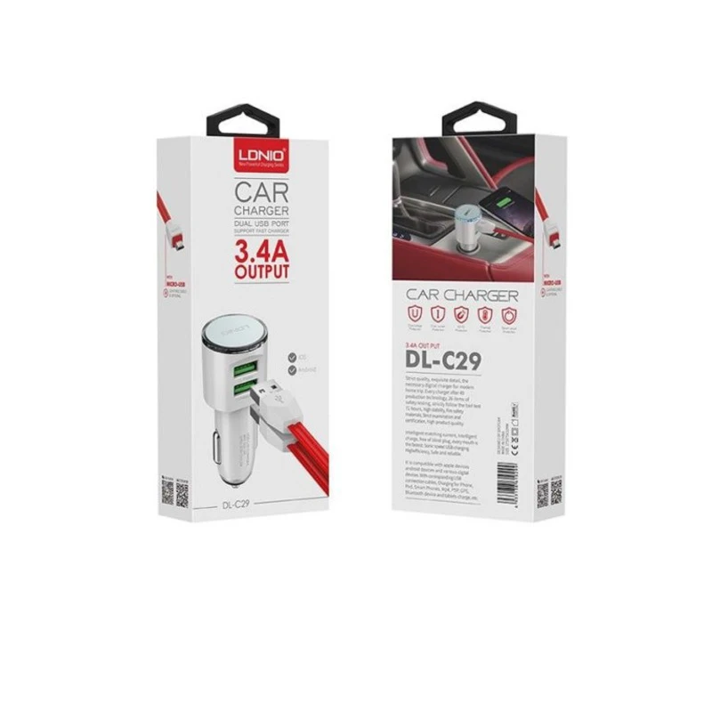 شارژر فندکی الدینیو مدل DL-C29 - شرکت بصیر رایانه نقش جهان — تصویر ۲