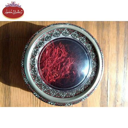 زعفران 1 مثقالی سرگل طرح خاتم برند مصور — تصویر ۵