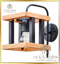لوستر چوب و فلز 500570 -دیواری — تصویر ۲