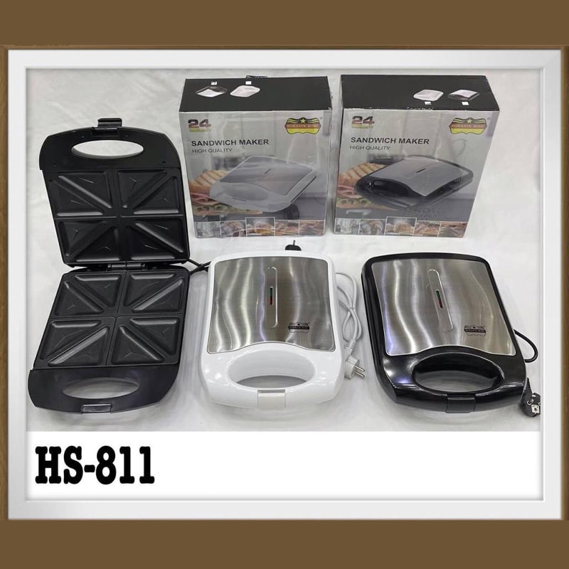 ساندویچ ساز رومانتیک هوم مدل HS811 ظرفیت ۴ خانه با بدنه استیل — تصویر ۵