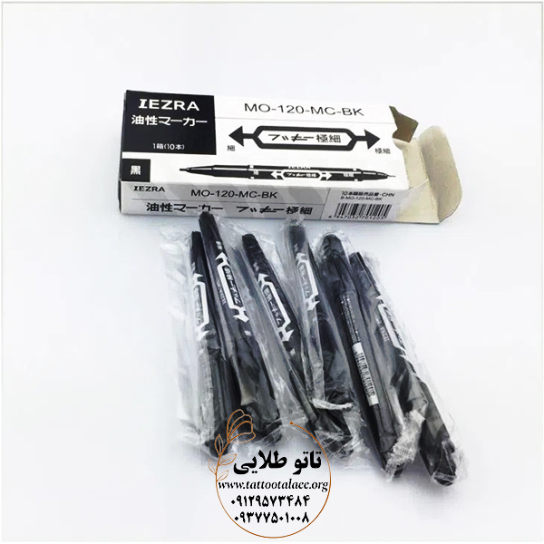 ماژیک جراحی تاتو آبی، سفید، قرمز و مشکی کد T304 — تصویر ۴