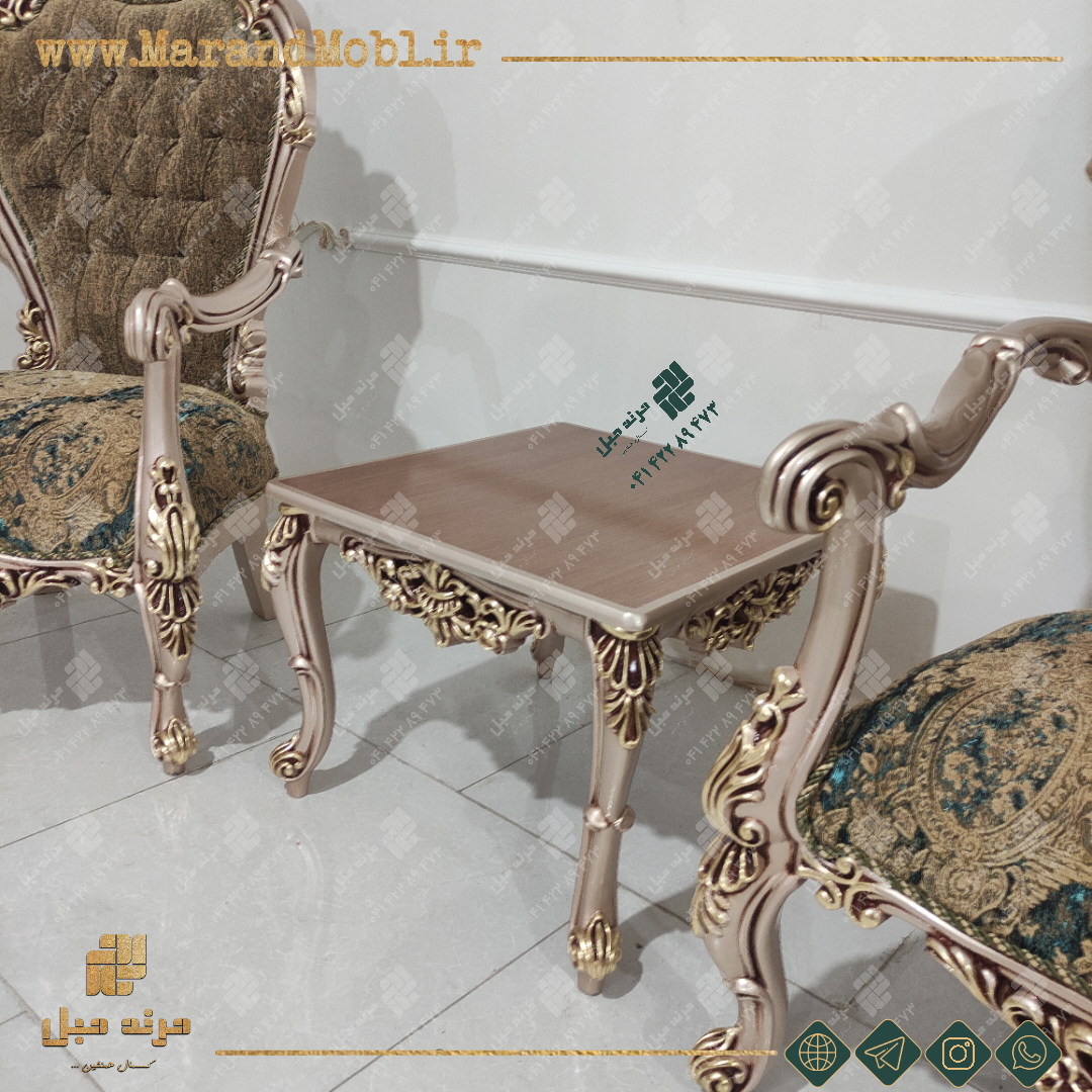 مبل کلاسیک شیک 9 نفره با طرح کاناپه جدید — تصویر ۵