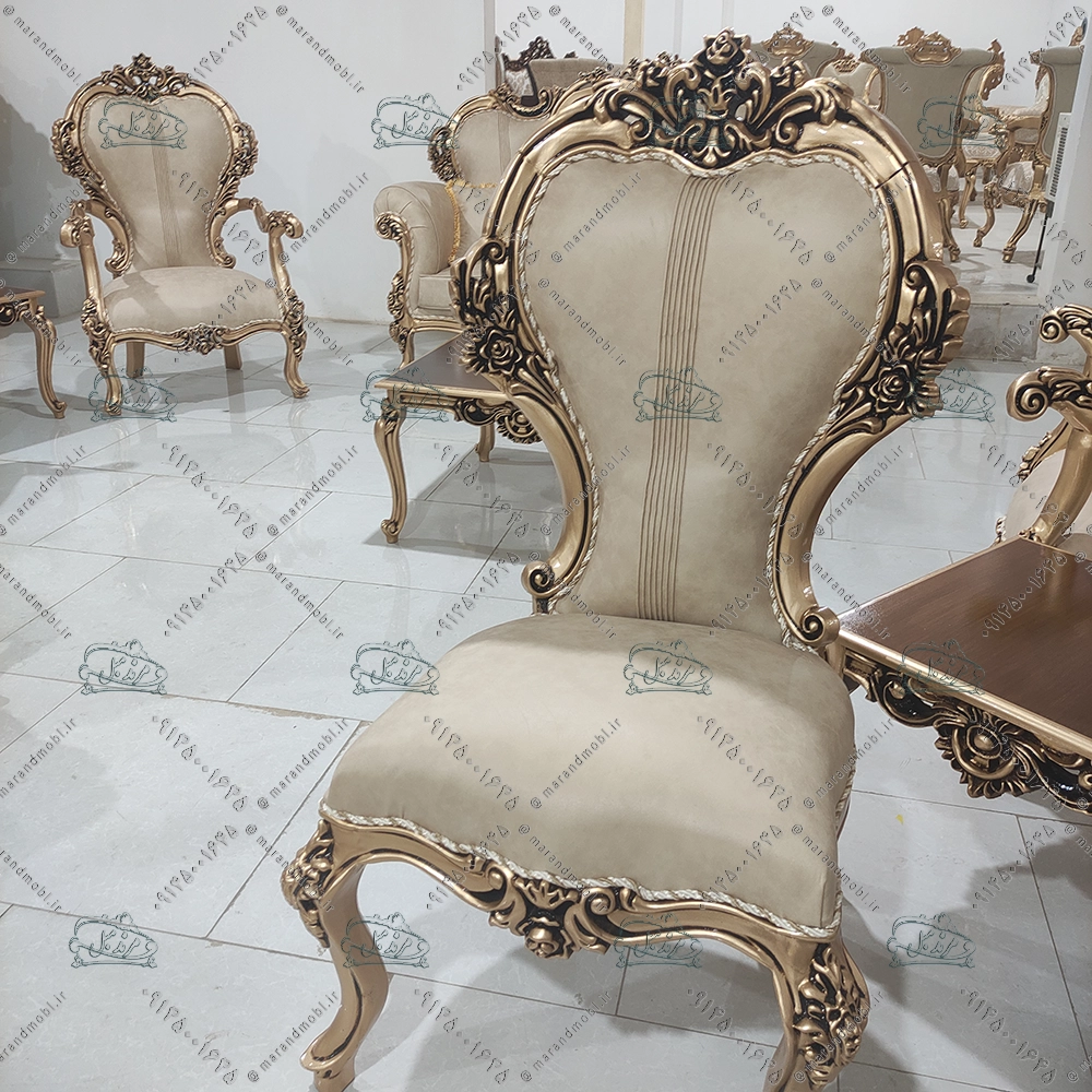 مبل سلطنتی دسته چوبی فلامینگو — تصویر ۴