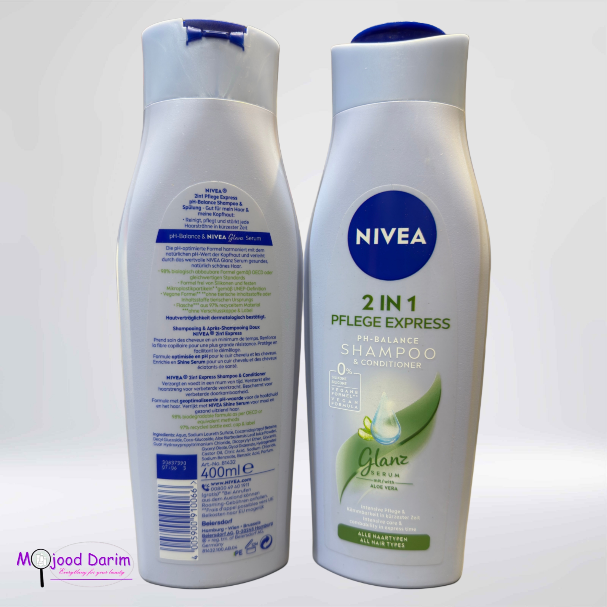شامپو ونرم کننده مو ۲ در ۱ نیوا حجم 400 میل | NIVEA