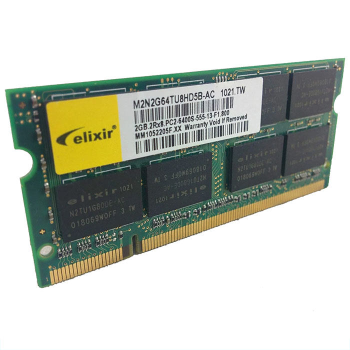 رم استوک لپ تاپی ۲ گیگ DDR2 الیکسیر مدل elixir 2GB 2Rx8 PC2-6400S-555-13-F1-800 — تصویر ۴