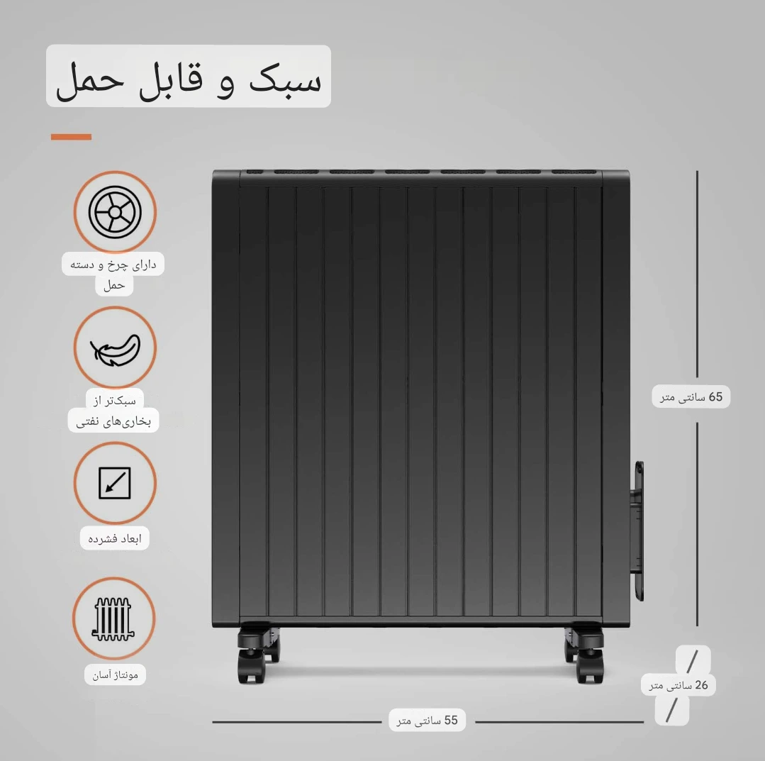 شوفاژ برقی Pro Breeze مدل PB-H14B-EU | گرانتی 1 ساله — تصویر ۴