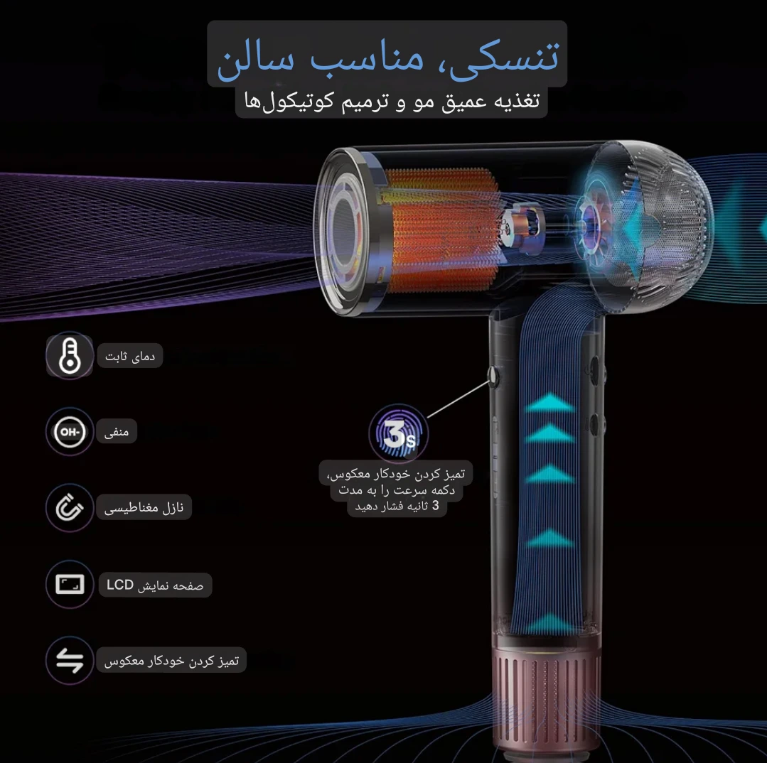 سشوار یونی Tensky مدل SKY-S200 — تصویر ۴