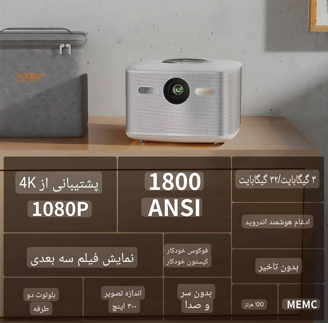 ویدئو پروژکتور سه‌بعدی Yaber Aurora S اندروید — تصویر ۳