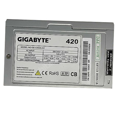 پاور استوک ۴۲۰ وات گیگابایت مدل GIGABYTE Power Supply 420W GE-C420A-C2 — تصویر ۴