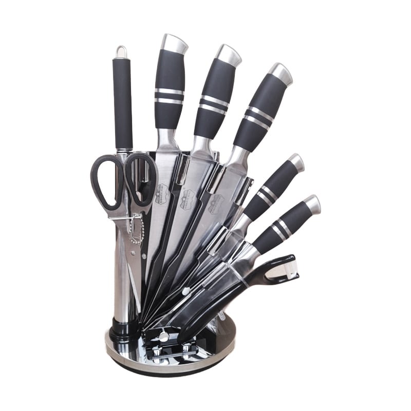 سرویس چاقو آشپزخانه 9 پارچه رومانتیک هوم مدل WLD-77R — تصویر ۲