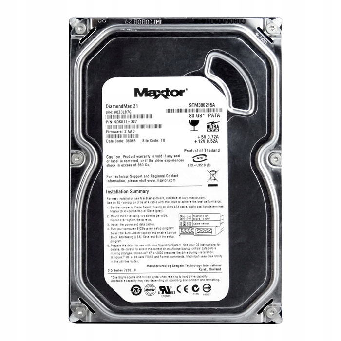 هارد استوک اینترنال دسکتاپ مکستور ۸۰ گیگابایت IDE مدل Maxtor 80GB STM380215A