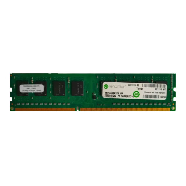 رم استوک دسکتاپ ۲ گیگابایت رندیشن DDR3 مدل Rendition RM25664BA 1339.8FR 2GB DDR3 240 – PIN 256MX64 PC3-1 — تصویر ۲