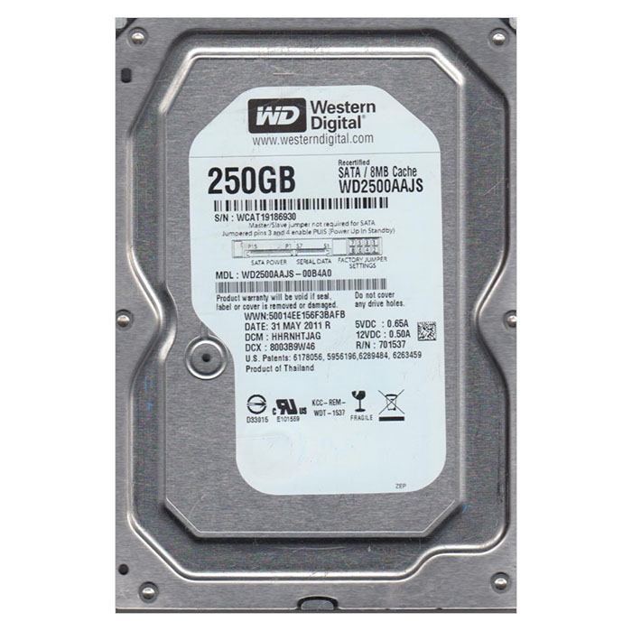 هارد استوک اینترنال دسکتاپ ۲۵۰ گیگابایت وسترن دیجیتال مدل WD 250GB WD2500AAJS
