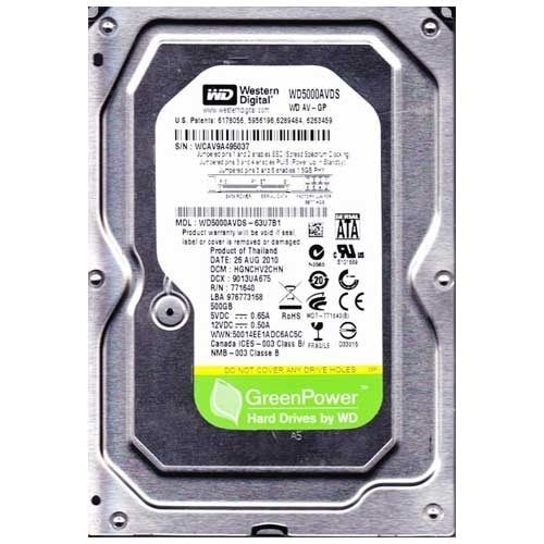هارد استوک اینترنال دسکتاپ ۵۰۰ گیگابایت وسترن دیجیتال سبز مدل WD 500GB GREEN WD5000AVDS