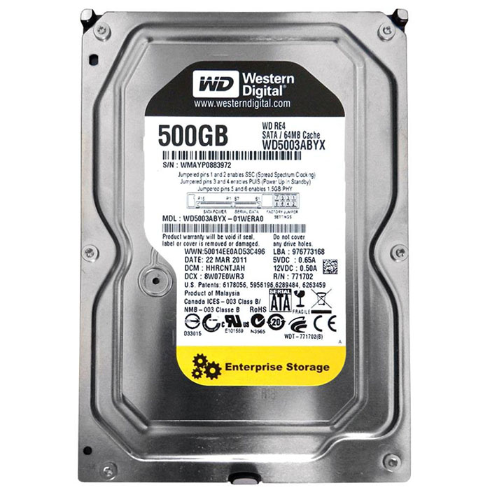 هارد استوک اینترنال دسکتاپ وسترن دیجیتال بلک اینترپرایز ۵۰۰ گیگابایت مدل WD5003ABYX