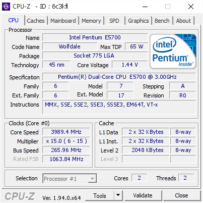 پردازنده استوک اینتل پنتیوم مدل CPU Intel Pentium E5700 — تصویر ۳