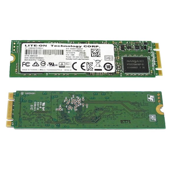 هارد استوک اس اس دی ۲۵۶ گیگابایت لایتون مدل SSD M2 256GB LITE-ON CV5-8Q256-HP دو شیار — تصویر ۳