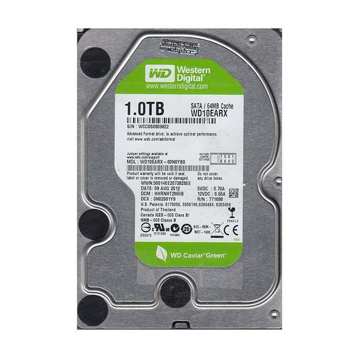 هارد استوک 3.5 اینچی کامپیوتر 1 ترابایت وسترن دیجیتال مدل WD 1TB GREEN WD10EARX — تصویر ۵