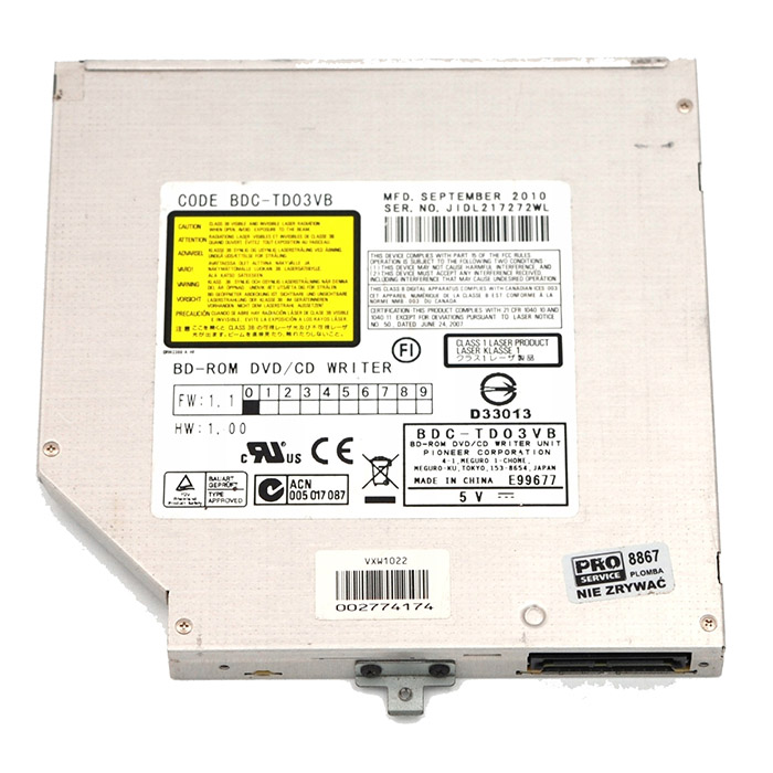 بلوری ریدر DVD رایتر لپ تاپی استوک Pioneer BDC-TD03VA SATA — تصویر ۲