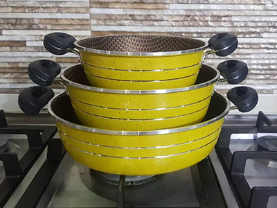 سه تابه دو دسته فورج داخل زنبوری — تصویر ۳