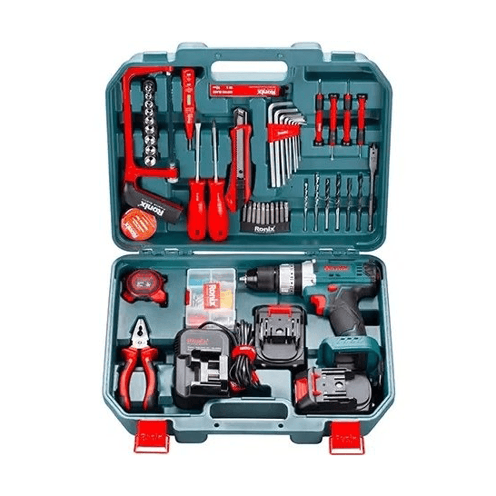 کیت دریل پیچ گوشتی چکشی شارژی رونیکس 20 ولت مدل RS-8620 دو باتری — تصویر ۲