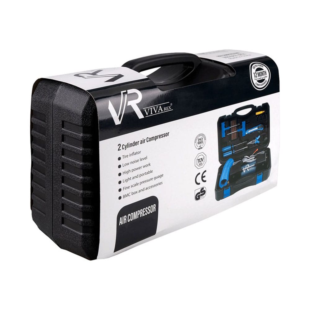 پمپ باد فندکی ویوارکس دو سیلندر مدل VR1208-ACT با لوازم — تصویر ۶