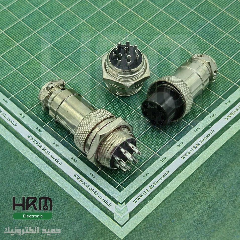 کانکتور نظامی GX16 گرد فلزی پنلی 2پین 16mm — تصویر ۶