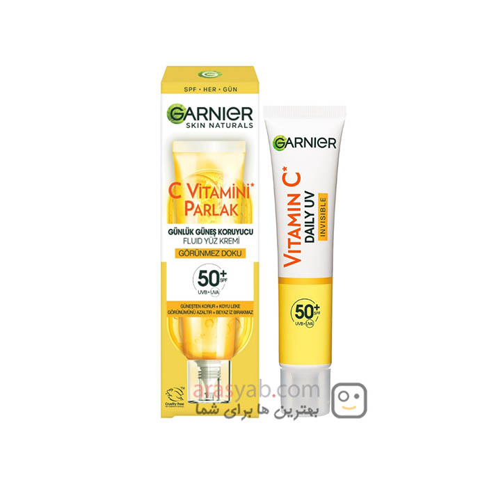 ضدآفتاب ویتامین سی گارنیر بی رنگ مدل gorunmez doku با SPF 50+ حجم 40 میل
