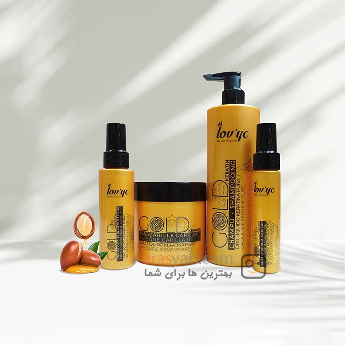 ماسک موی کراتینه لاویک Lovyc مدل Gold Keratin برای موی خشک حجم 400 میل — تصویر ۳