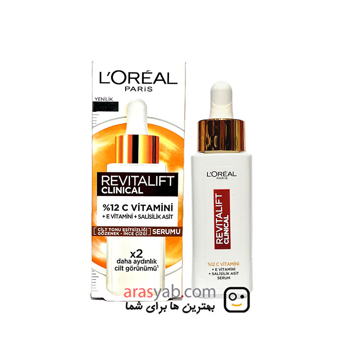 سرم ویتامین سی 12% لورال Loreal مدل Revitalift clinical حجم 30 میل