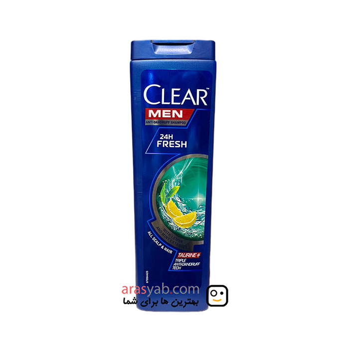 شامپو موی چرب کلیر مردانه اصل فرانسه حاوی نعناع و لیمو مدل 24H fresh حجم 400 میل