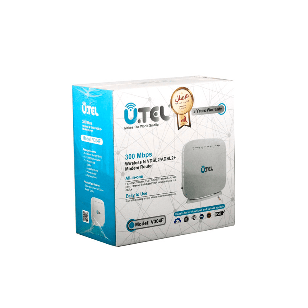 مودم روتر VDSL2/ADSL2 Plus بی سیم یوتل مدل V304F New — تصویر ۵