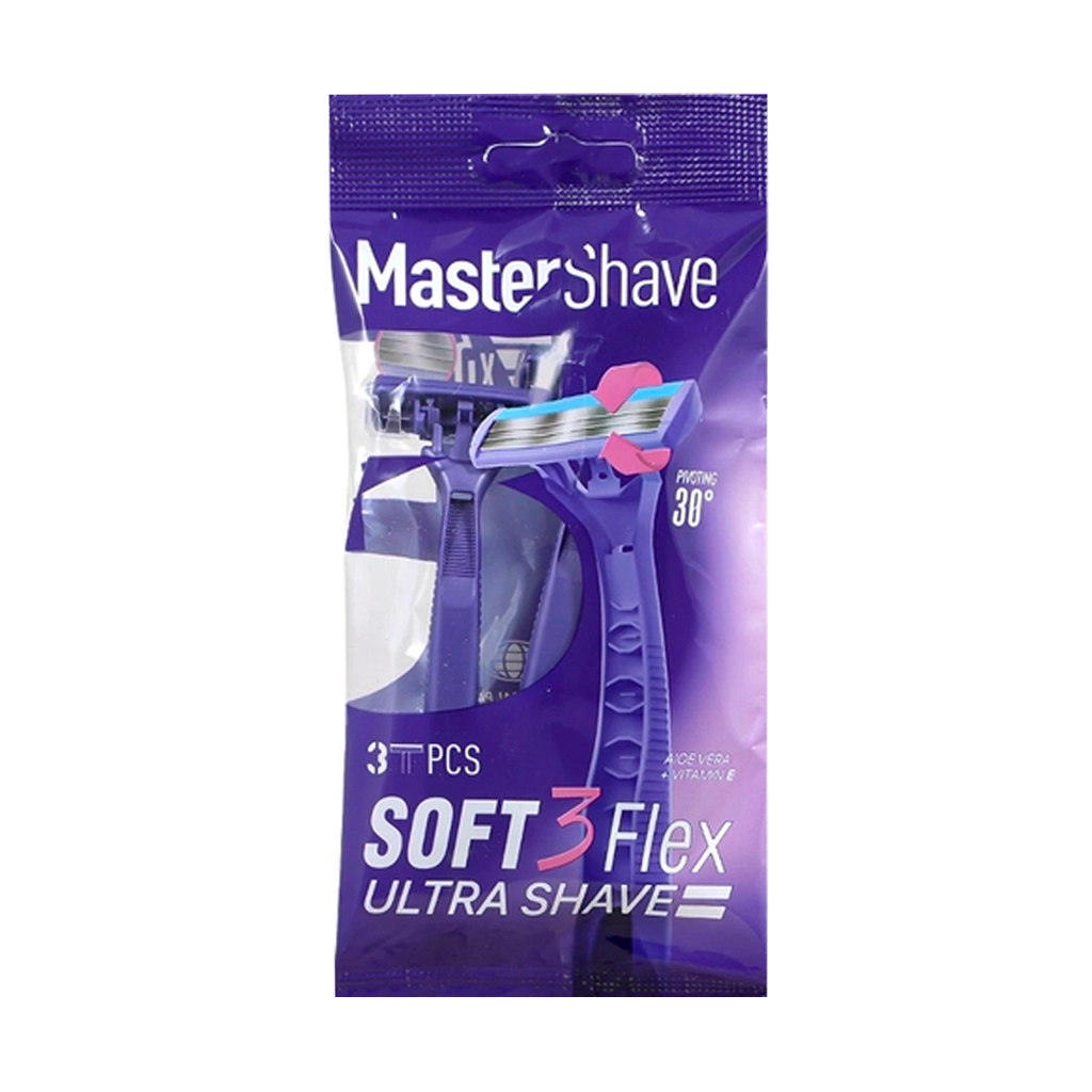 خودتراش مردانه 3 لبه 3 عددی مدل Soft 3 Flex مستر شیو Master Shave