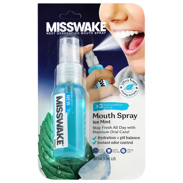 اسپری خوشبو کننده دهان میسویک (با طعم نعنا یخی) 30 میلی لیتر Misswake