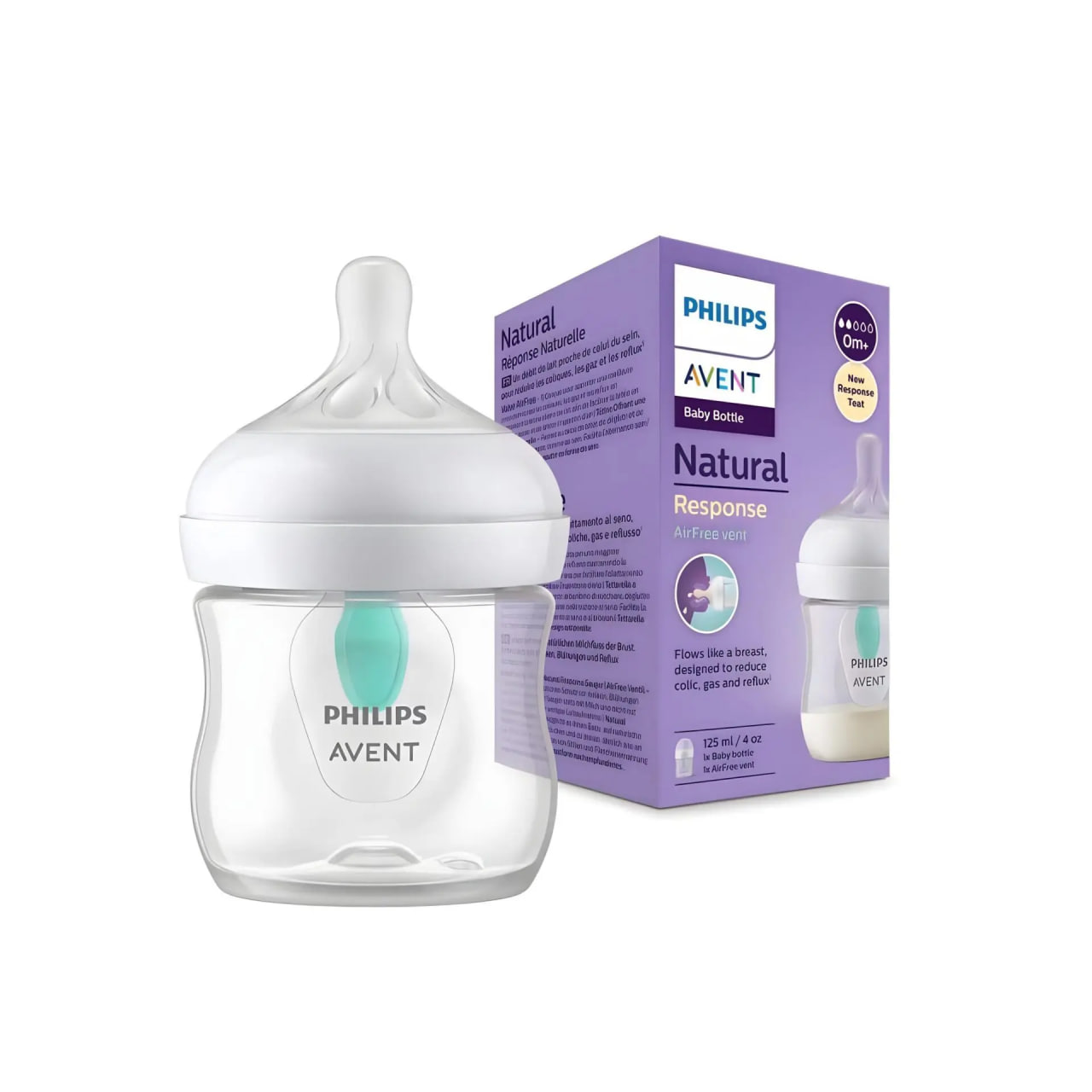 شیشه شیر نچرال ۱۲۵ میلی لیتر با سوپاپ AirFree فیلیپس اونت scf 670/01 PHILIPS AVENT سری Response