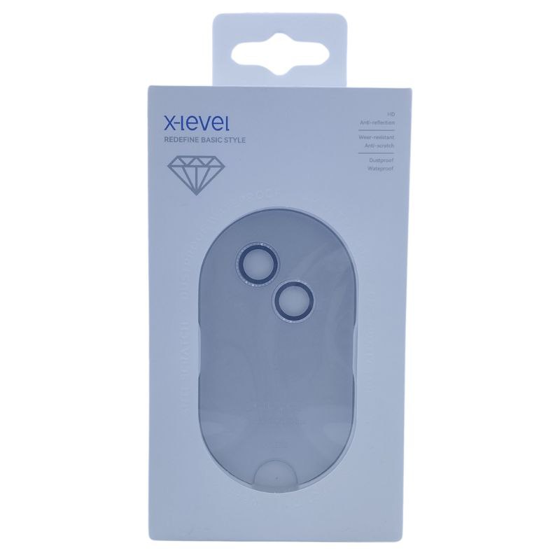محافظ لنز آیفون 15 و 15plus برند X-LEVEL نگین دار
