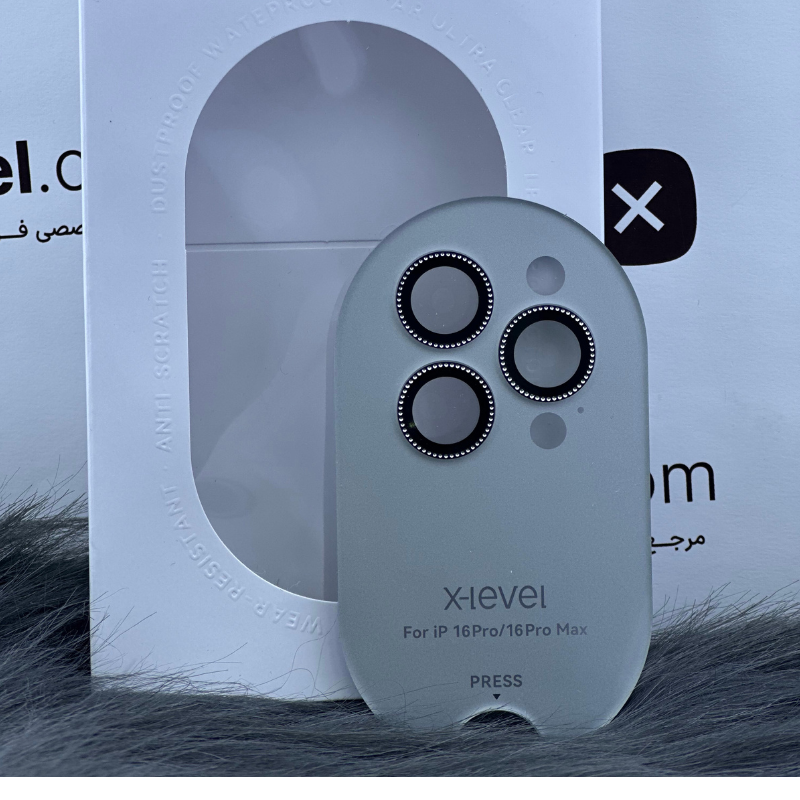محافظ لنز آیفون 16pro و 16pro max برند X-LEVEL نگین دار — تصویر ۳