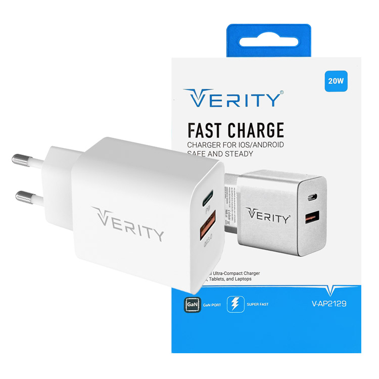 شارژر دیواری VERITY مدل 2129 فست شارژ — تصویر ۵