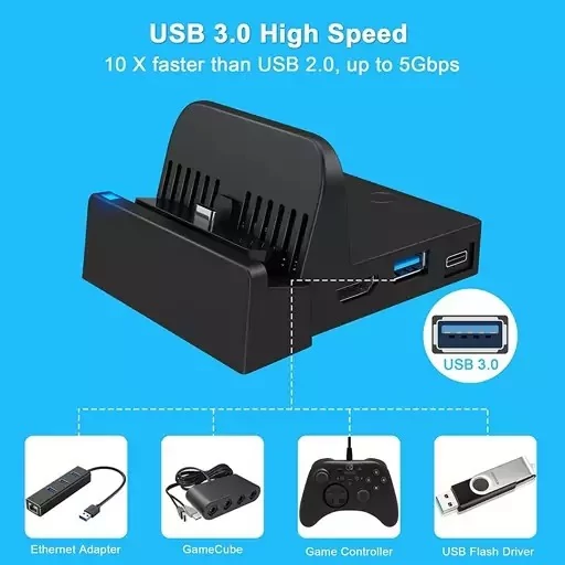 داک نینتندو سوئیچ 4K 1080P HDMI اورجینال امازون المان — تصویر ۴