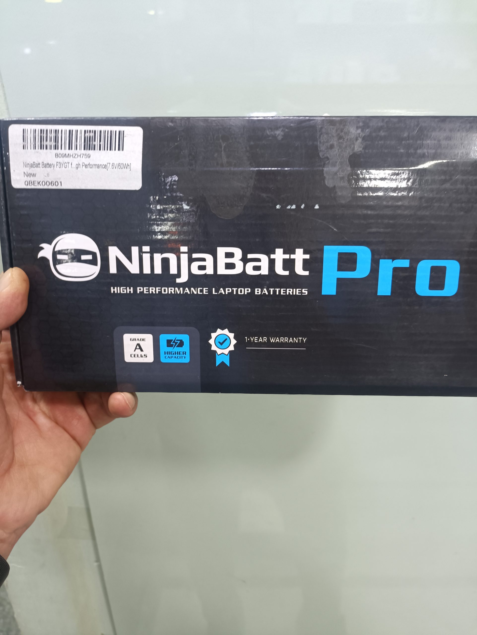 باتری لبتاپ60deelوات ظرفیت 7900میلی امپر مدل باتریF3YGT برند NinjaPro اورجینال امازون المان — تصویر ۸