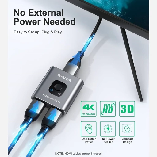 سوئیچ HDMI ساپورت 4kبدنه الومنیومی برای TV / Fire Stick / Xbox / PS3 / PS4 اورجینال آمازون — تصویر ۵