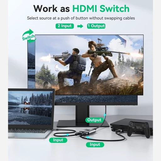 سوئیچ HDMI ساپورت 4kبدنه الومنیومی برای TV / Fire Stick / Xbox / PS3 / PS4 اورجینال آمازون — تصویر ۶