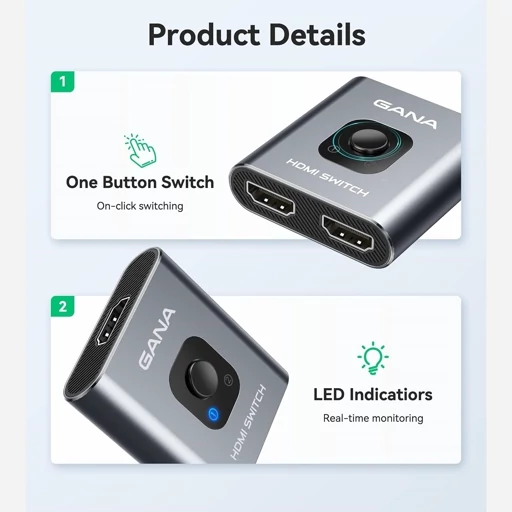 سوئیچ HDMI ساپورت 4kبدنه الومنیومی برای TV / Fire Stick / Xbox / PS3 / PS4 اورجینال آمازون — تصویر ۷