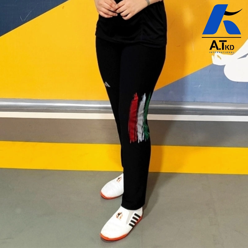 شلوار جذب تکواندو پرچمی طرح آدیداس Adidas — تصویر ۲