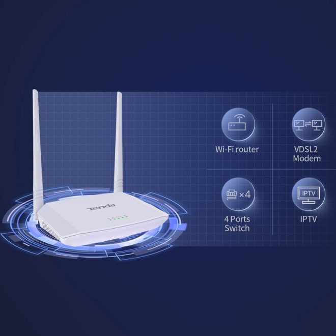 مودم روتر VDSL2/ADSL بی سیم N300 تندا مدل V300 — تصویر ۵