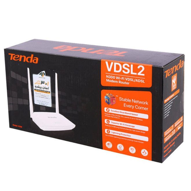 مودم روتر VDSL2/ADSL بی سیم N300 تندا مدل V300 — تصویر ۶