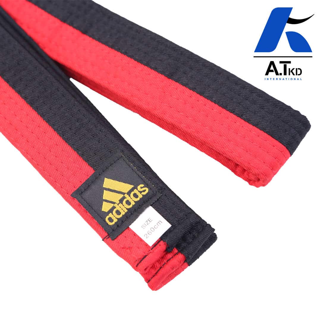 کمربند پوم تکواندو دو رنگ آدیداس Adidas (اورجینال) — تصویر ۴