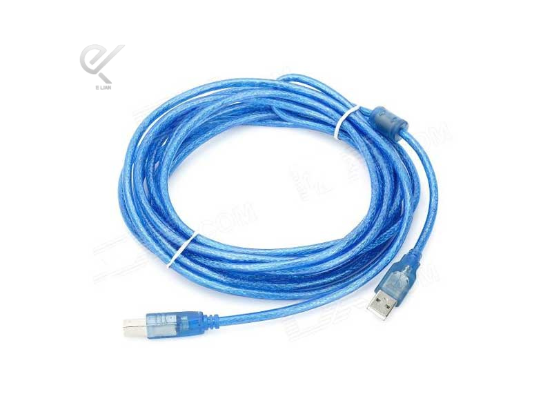 کابل پرینتر 5 متری شیلد دار USB 2.0 آبی با نویزگیر